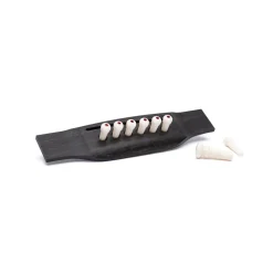New Authentic Series Bridge and End Pin Set (White w/ Tortoise Inlay) Parts